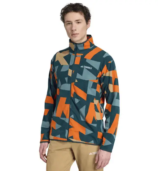 Multi Printed Full-Zip Fleece - felpa in pile - uomo Blue