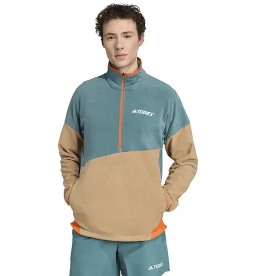Terrex Multi Climawarm Fleece Anorak M - felpa in pile - uomo Light Blue