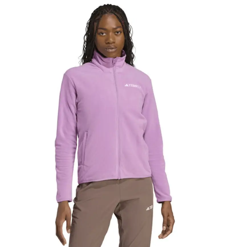 Terrex Multi Essentials Full Zip W - felpa in pile - donna Dark Pink