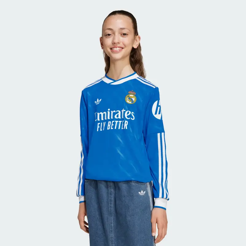 Terza maglia a maniche lunghe 25/26 Real Madrid per bambini e bambine Blue Bird miniatura 3
