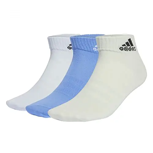 adidas Thin and Light Ankle Socks 3 Pairs, Calzini alla Caviglia Unisex - Adulto, Blue Fusion/Linen Green/Halo Blue, 42