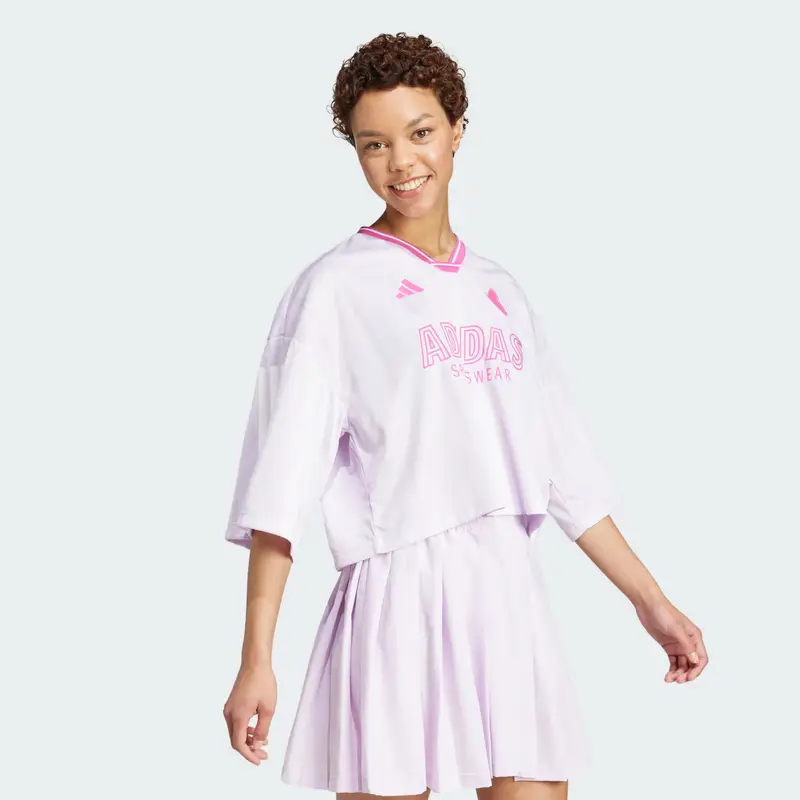 Tiro Cut 3-Stripes Oversized Jersey Ice Lavender miniatura 3