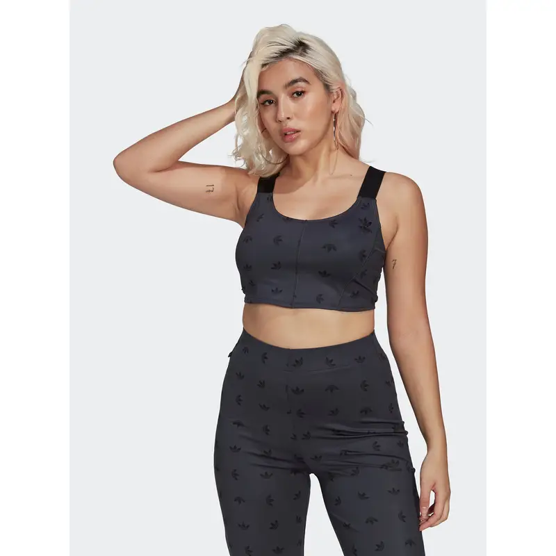 Top Allover Print Corset HL9159 Grigio Slim Fit