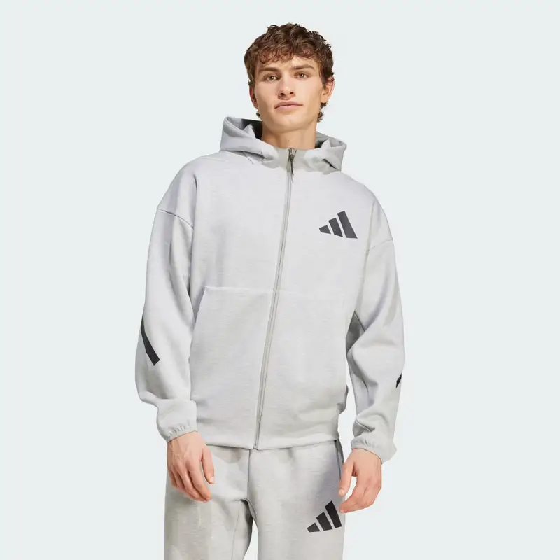 Track jacket New adidas Z.N.E. Full-Zip Hooded Medium Grey Heather