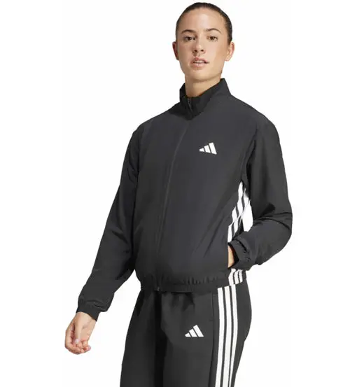 Train Essentials 3 Stripes Woven W - giacca della tuta - donna Black