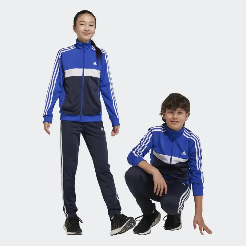Tuta ADIDAS bambino ginnastica poliestere 3 strisce nero-azzurro | Adidas
