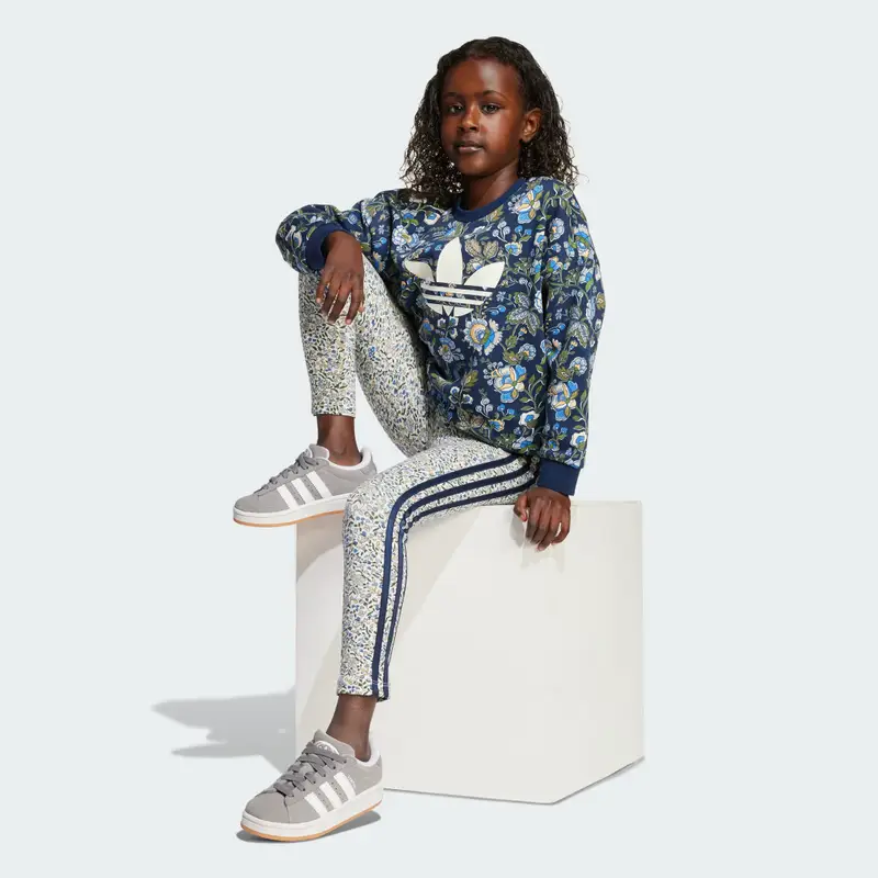 Tuta adidas Originals X Liberty London Crew Kids Night Indigo miniatura 3