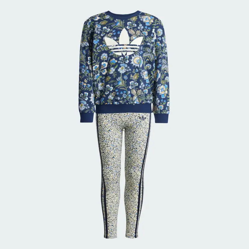 Tuta adidas Originals X Liberty London Crew Kids Night Indigo miniatura 4