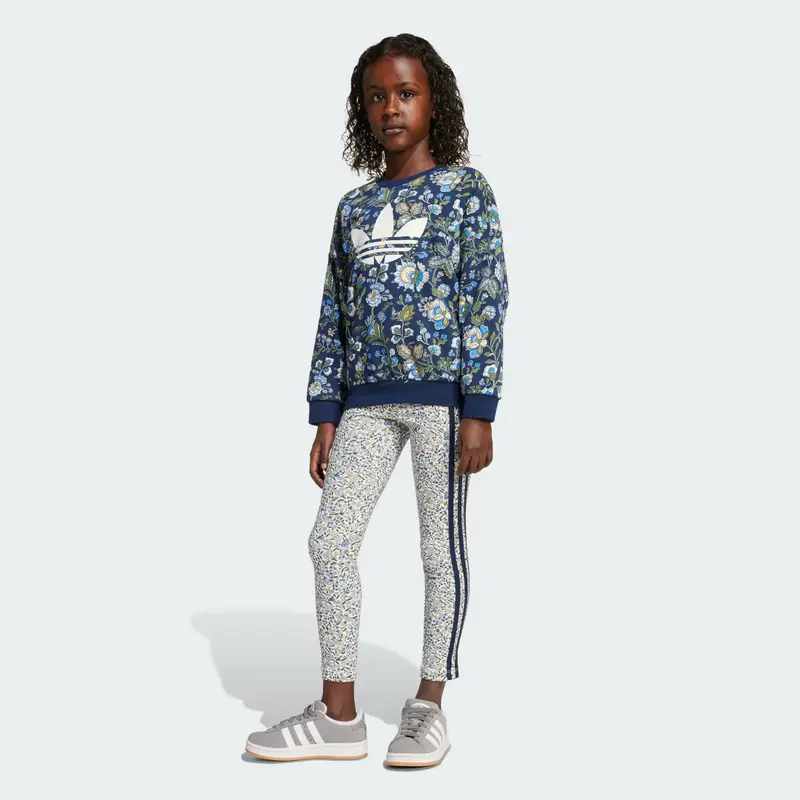 Tuta adidas Originals X Liberty London Crew Kids Night Indigo