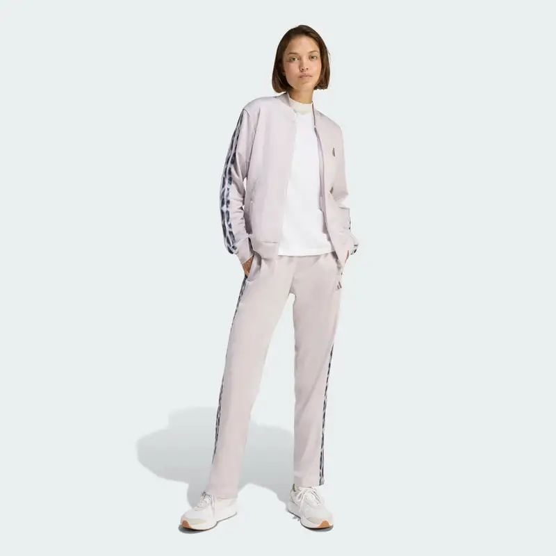 TUTA DA GINNASTICA 3-STRIPES LEOPARD PRINT Ice Purple miniatura 3