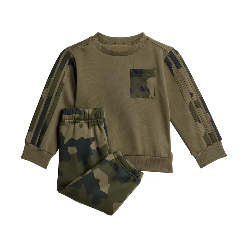 Tuta per bambini adidas Essentials Camo Fleece Vert