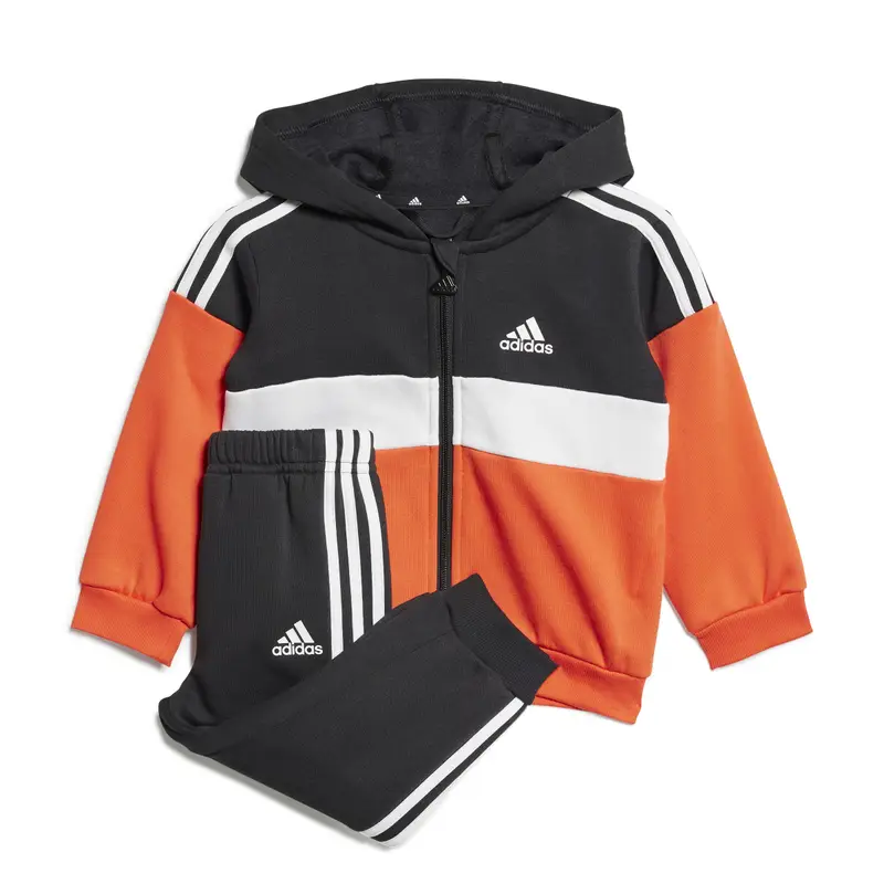 Tuta per bambini adidas Tiberio Stripes Colorblock Fleece Noir