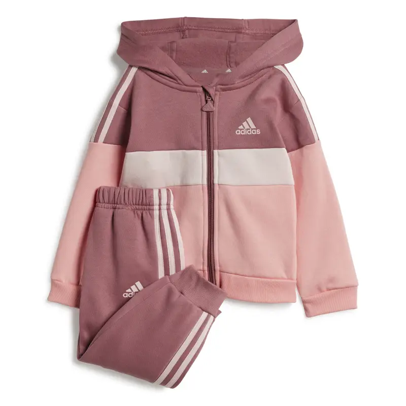 Tuta per bambini adidas Tiberio Stripes Colorblock Fleece Rose