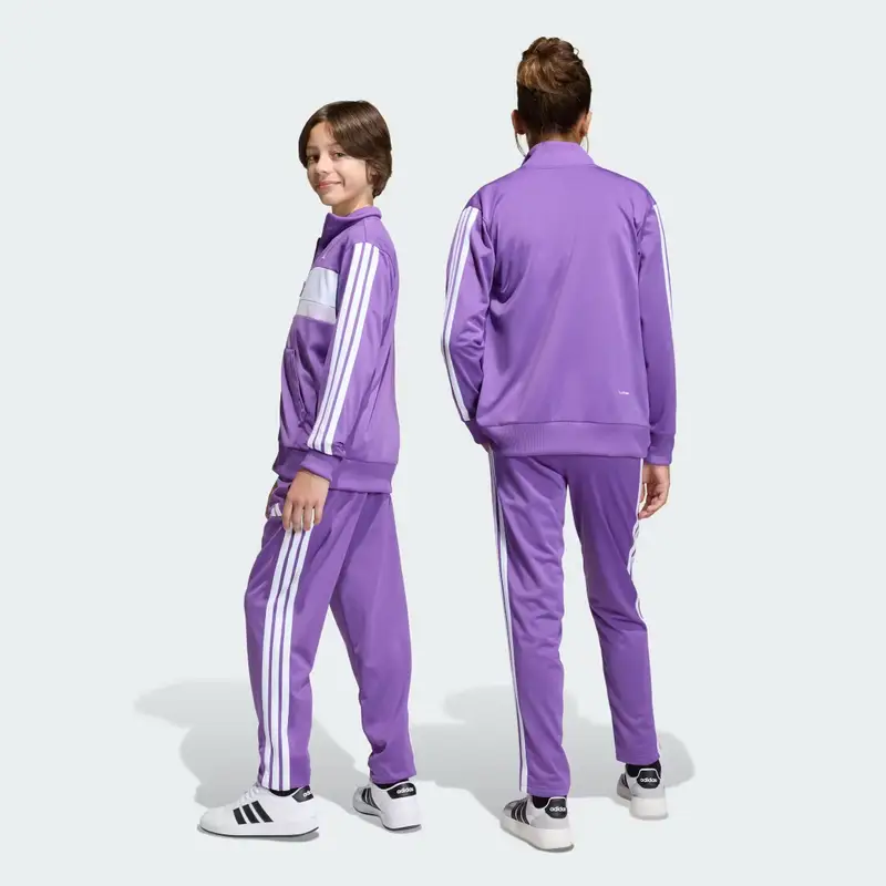 Tuta Seasonal Essentials Tiberio 3-Stripes Tricot Junior Active Purple miniatura 2