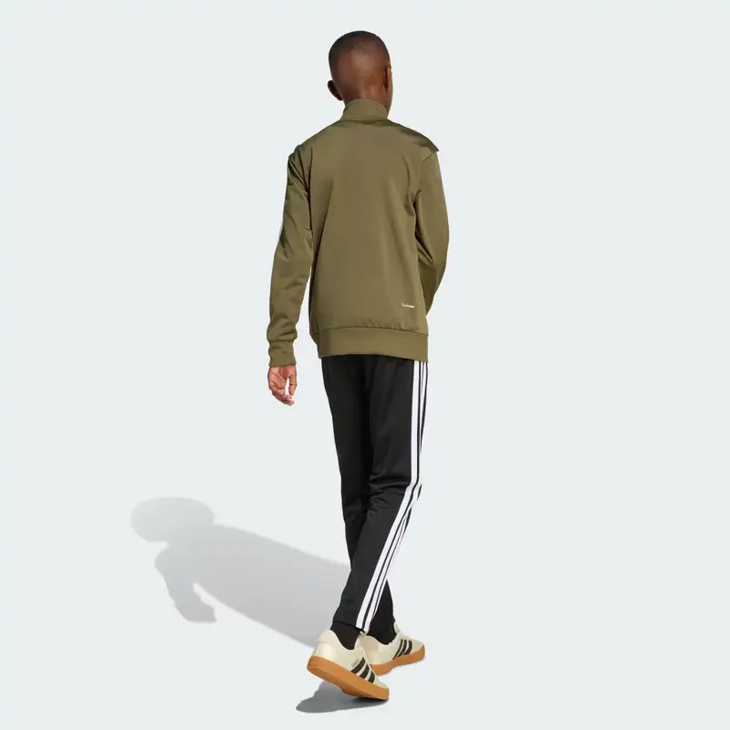 Tuta Seasonal Essentials Tiberio 3-Stripes Tricot Junior Olive Strata miniatura 2