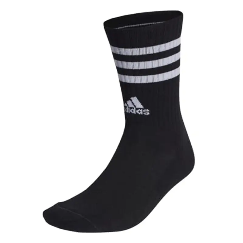 adidas Unisex - Adulto 3-Stripes Cushioned Crew Socks 3 Pairs, Black / White, 6.5-8 miniatura 2
