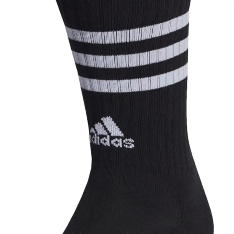 adidas Unisex - Adulto 3-Stripes Cushioned Crew Socks 3 Pairs, Black / White, 6.5-8 miniatura 3