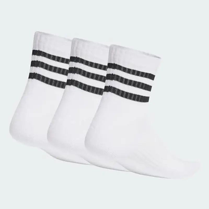 adidas Unisex - Adulto 3-Stripes Cushioned Sportswear Mid-Cut Socks 3 Pairs, White / Black, 10.5 miniatura 2