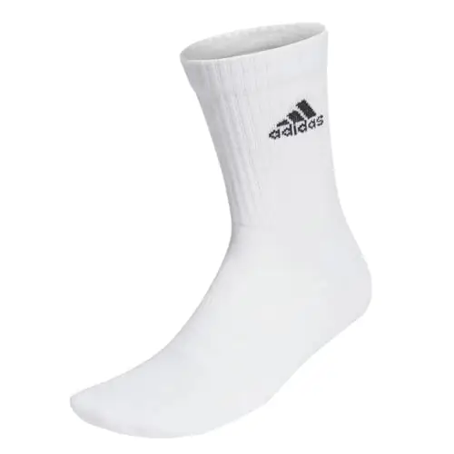 adidas Unisex - Adulto Cushioned Crew Socks 3 Pairs, Medium Grey Heather / White / Black, 8.5 miniatura 3