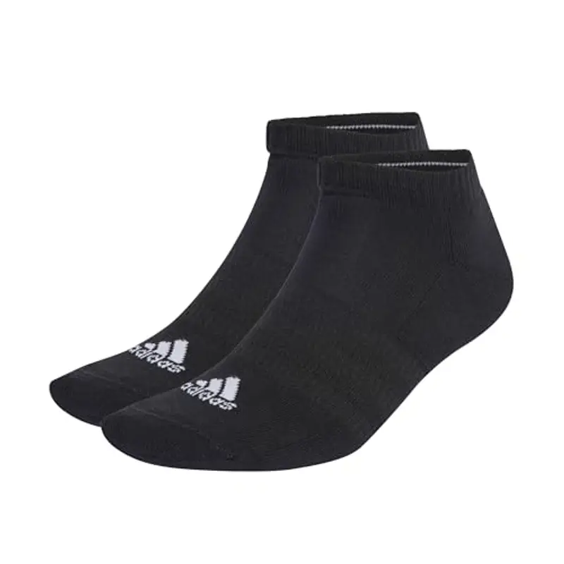 adidas Unisex - Adulto Cushioned Low-Cut Socks 3 Pairs, Black / White, 6.5-8