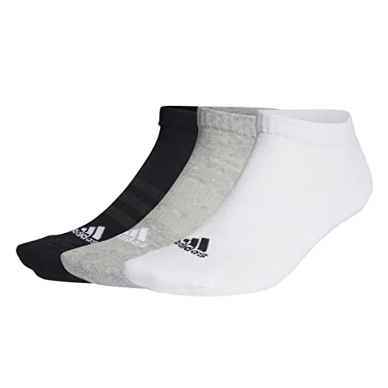 adidas Unisex - Adulto Cushioned Low-Cut Socks 3 Pairs, Medium Grey Heather / White / Black, 4.5-6