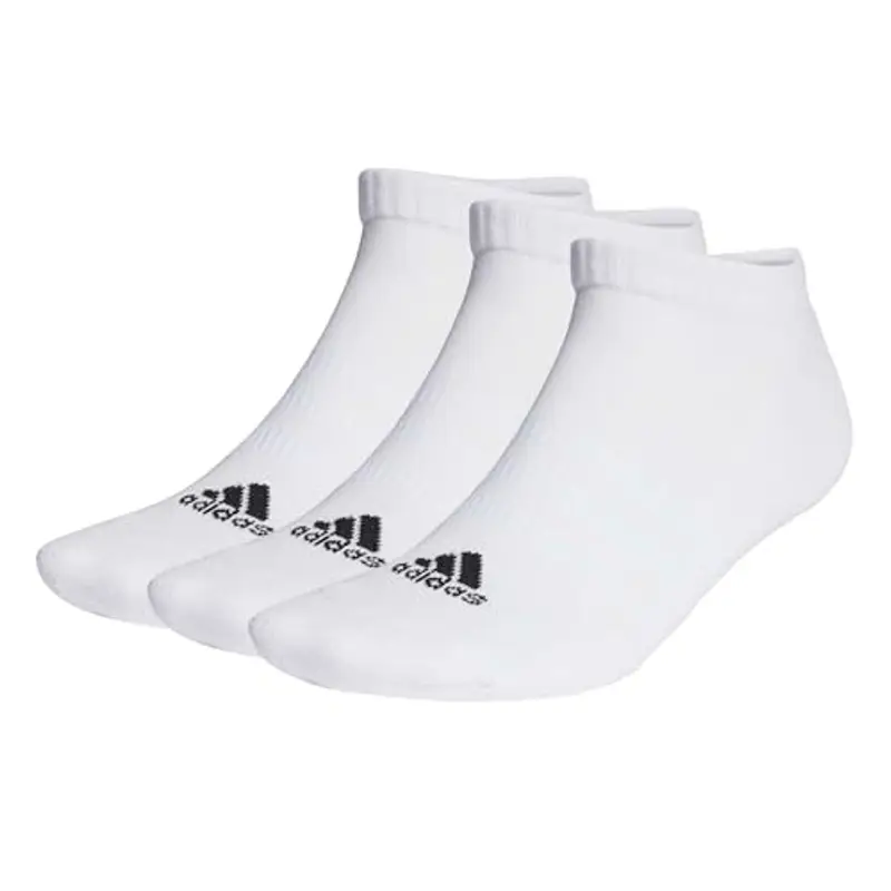 adidas Unisex - Adulto Cushioned Low-Cut Socks 3 Pairs, White / Black, 6.5
