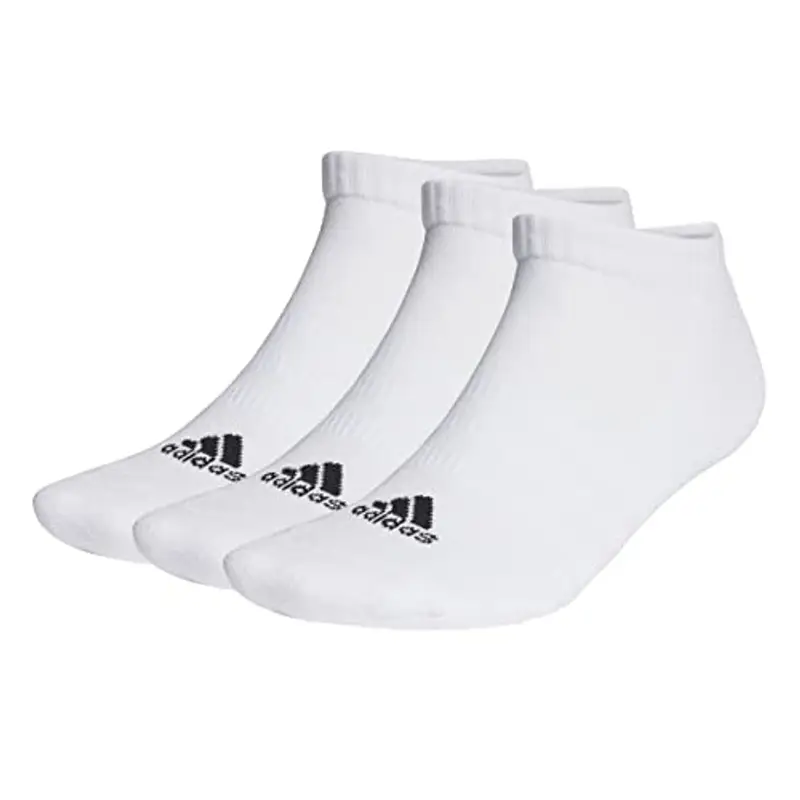 adidas Unisex - Adulto Cushioned Low-Cut Socks 3 Pairs, White / Black, 8.5-10