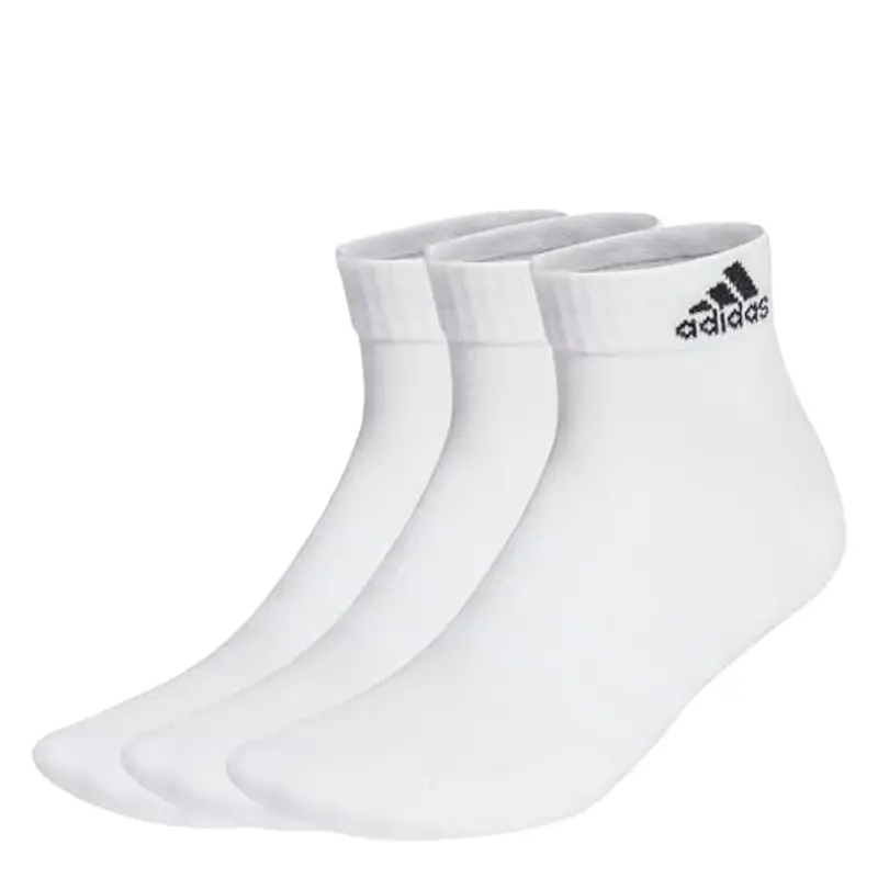 adidas Unisex - Adulto Cushioned Sportswear Ankle Socks 3 Pairs, White / Black, 10.5-12.5