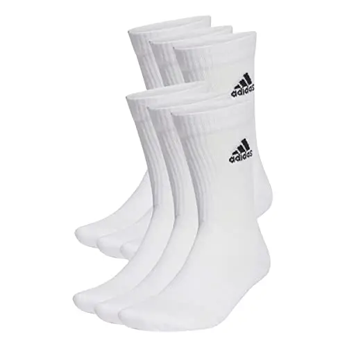 adidas Unisex - Adulto Cushioned Sportswear Crew Socks 6 Pairs, White/Black, 34