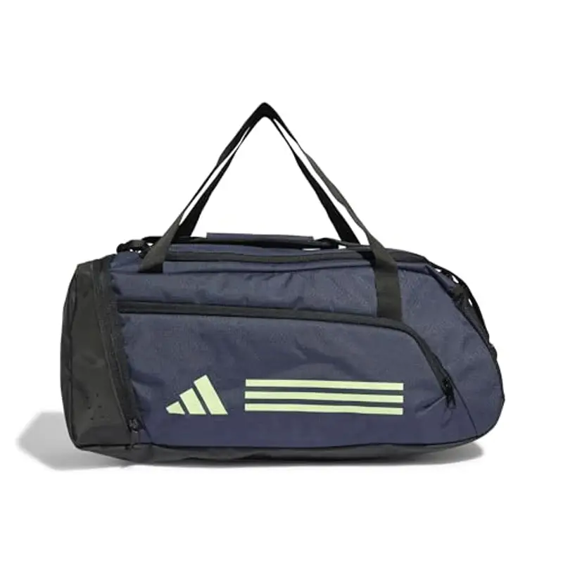 adidas Unisex - Adulto Essentials 3-Stripes Duffel Bag, shadow navy/green spark, XS
