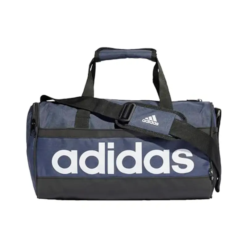 adidas Unisex - Adulto Essentials Linear Duffel Bag, Shadow Navy/Black/White, XS