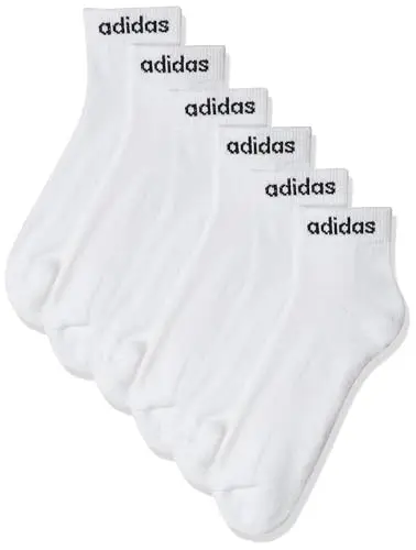 adidas Unisex - Adulto Linear Ankle Cushioned Socks 3 Pairs, White/Black, 6.5 miniatura 2