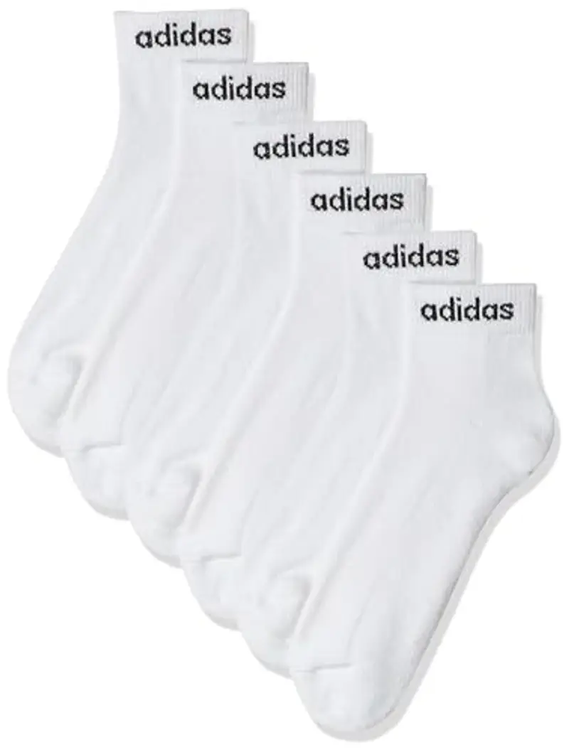 adidas Unisex - Adulto Linear Ankle Cushioned Socks 3 Pairs, White/Black, 8.5-10