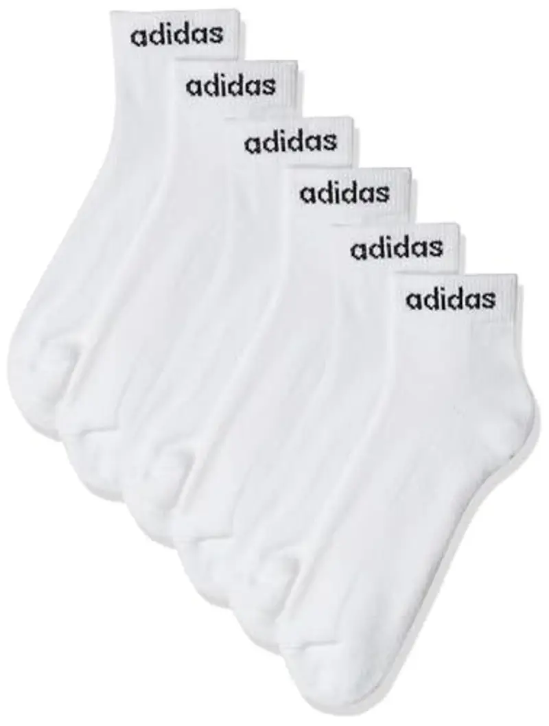 adidas Unisex - Adulto Linear Ankle Cushioned Socks 3 Pairs, White/Black, 8.5-10 miniatura 2