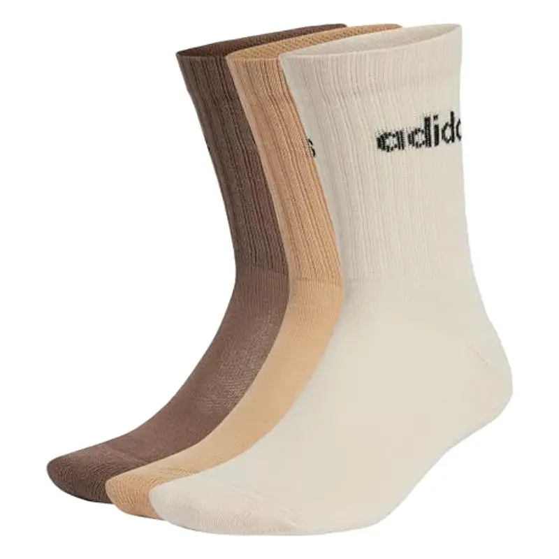 adidas Unisex - Adulto Linear Crew Cushioned Socks 3 Pairs, WONDERWHI/MAGBEI/EARSTR, 4.5-6