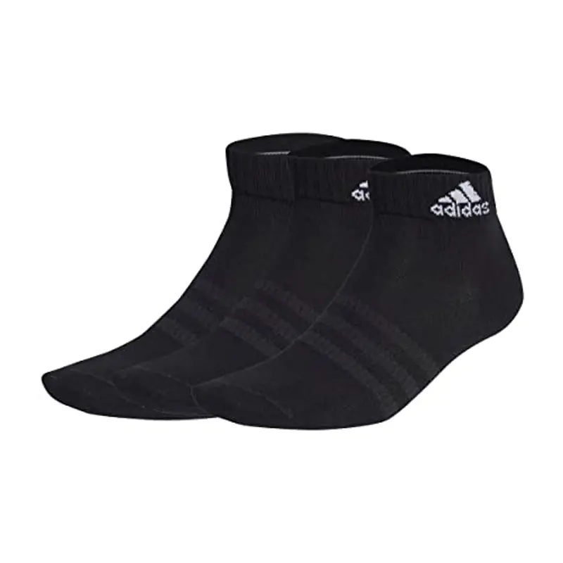 adidas Unisex - Adulto Thin and Light Ankle Socks 3 Pairs, Black / White, 4.5