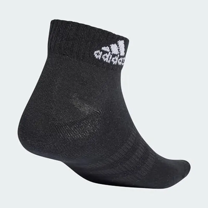 adidas Unisex - Adulto Thin and Light Ankle Socks 3 Pairs, Medium Grey Heather / White / Black, 4.5-6 miniatura 2