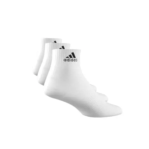 adidas Unisex - Adulto Thin and Light Ankle Socks 3 Pairs, White / Black, 4.5 miniatura 3