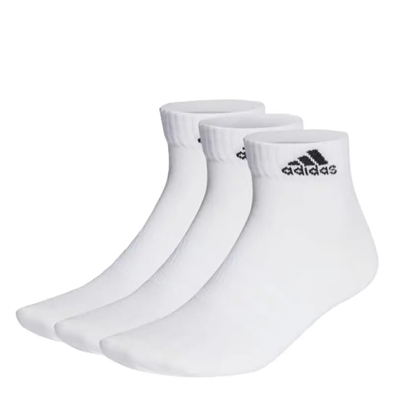 adidas Unisex - Adulto Thin and Light Ankle Socks 3 Pairs, White / Black, 8.5-10