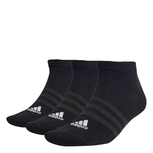 adidas Unisex - Adulto Thin and Light Sportswear Low-Cut Socks 3 Pairs, Black / White, 10.5