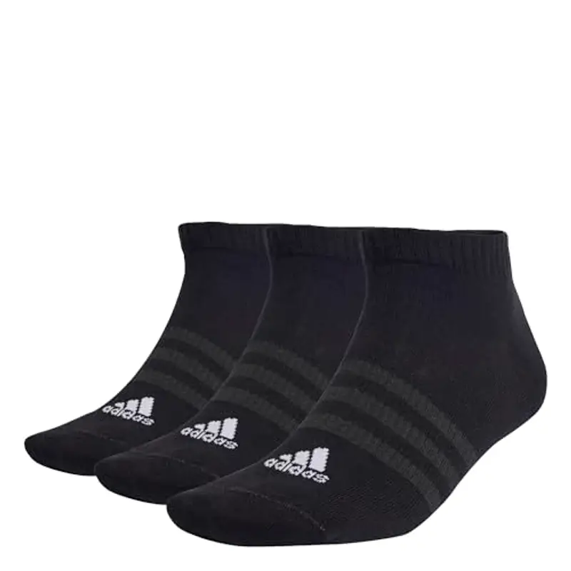 adidas Unisex - Adulto Thin and Light Sportswear Low-Cut Socks 3 Pairs, Black / White, 13-14.5