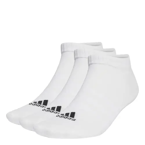 adidas Unisex - Adulto Thin and Light Sportswear Low-Cut Socks 3 Pairs, White / Black, 10.5