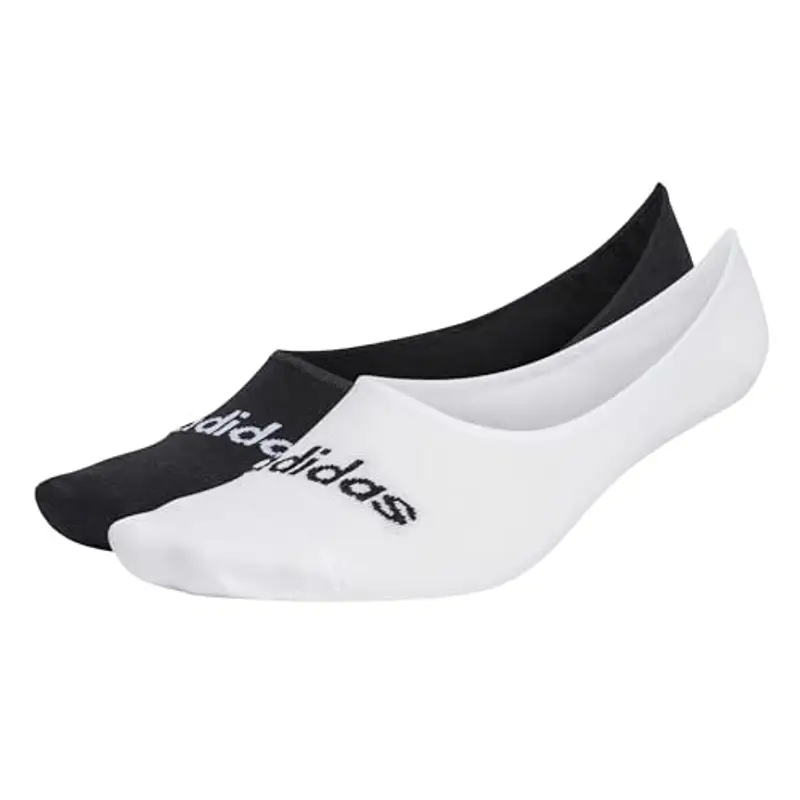 adidas Unisex - Adulto Thin Linear Ballerina Socks 2 Pairs, White/Black, 10.5-12.5