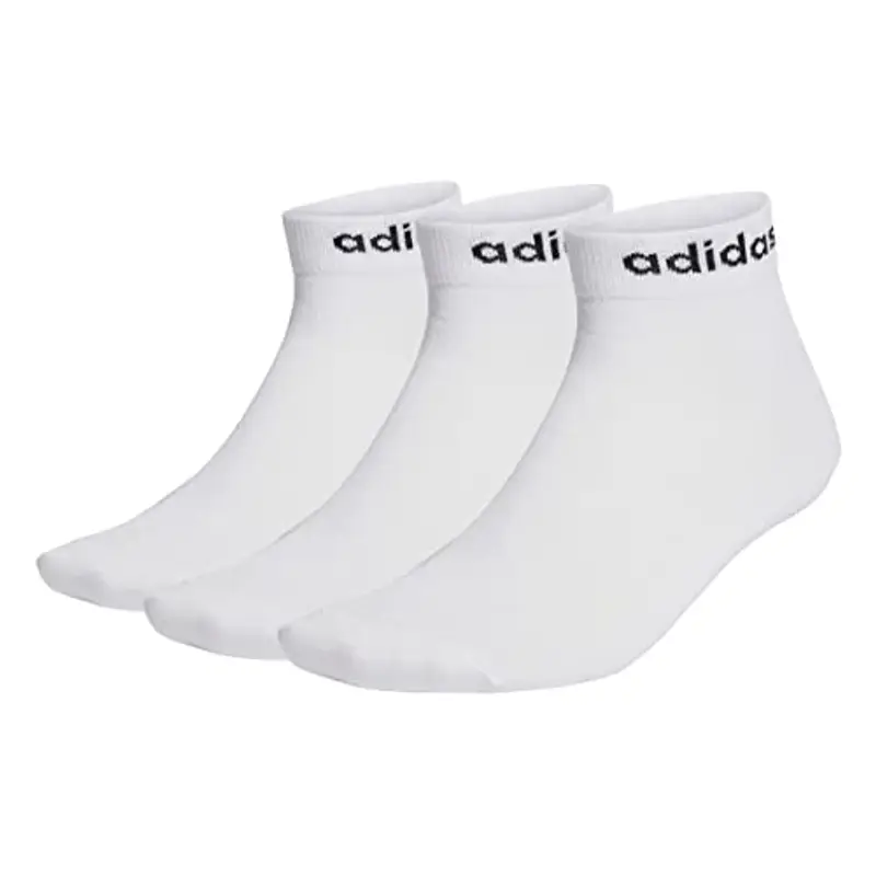 adidas Unisex - Adulto Think Linear Ankle Socks 3 Pairs, White/Black, 6.5-8 miniatura 2
