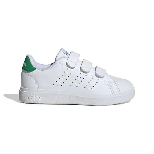 adidas Unisex - Bambini Advantage Base 2.0 Shoes Children, Cloud White/Cloud White/Green, 30 1/2 EU miniatura 2