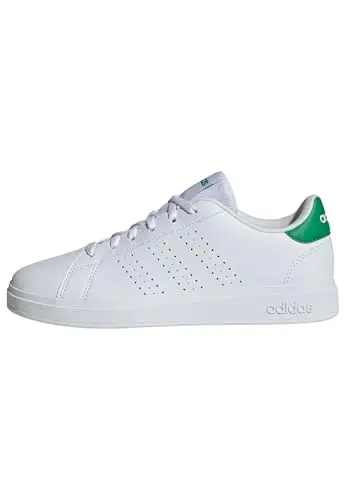 adidas Unisex - Bambini Advantage Base 2.0 Shoes Junior, Cloud White/Cloud White/Green, 36 2/3 EU