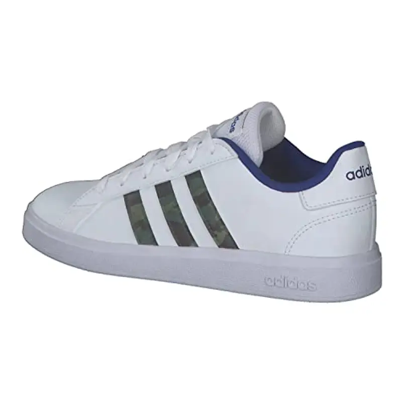 adidas Unisex - Bambini e ragazzi Grand Court Lifestyle Lace Tennis Shoes, Cloud White Green Oxide Royal Blue, 34 EU miniatura 3