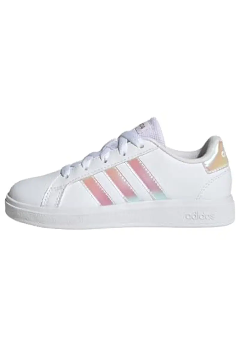 adidas Unisex - Bambini e ragazzi Grand Court Lifestyle Lace Tennis Shoes, Cloud White Iridescent Cloud White, 28.5 EU