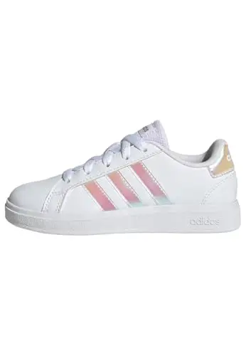 adidas Unisex - Bambini e ragazzi Grand Court Lifestyle Lace Tennis Shoes, Cloud White Iridescent Cloud White, 29 EU