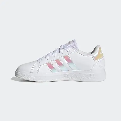 adidas Unisex - Bambini e ragazzi Grand Court Lifestyle Lace Tennis Shoes, Cloud White Iridescent Cloud White, 29 EU miniatura 2